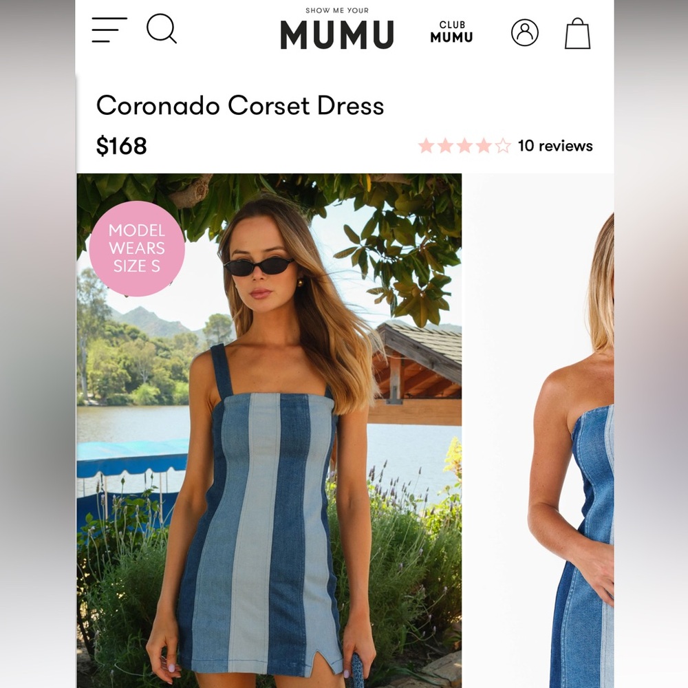 Show Me Your MuMu Coronado Corset Dress in Blue Tones